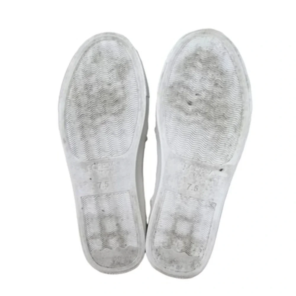 J.Crew Shoes Womens Size 7.5 White Brown Sherpa Faux Fur Low Top Lace‎ Up BJ272